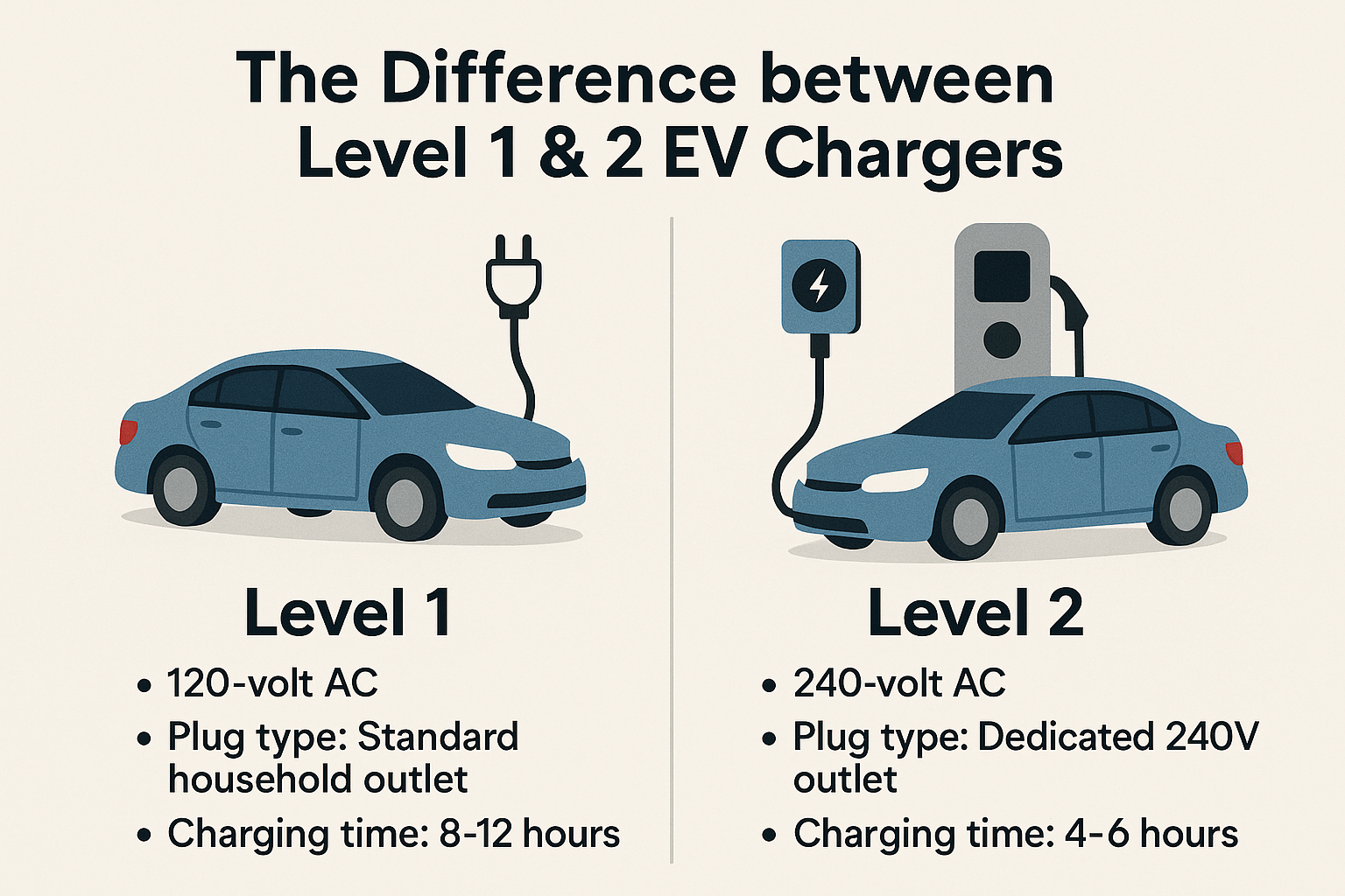 The Difference Between Level 1 2 Ev Chargers Elecq The Difference Between Level 1 2 Ev Chargers Elecq